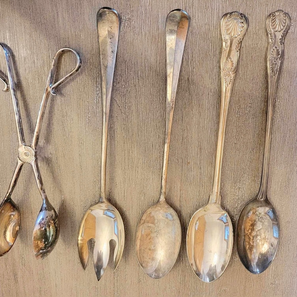 Godinger Silver Art Co Serving Set With 4 Silver Plated Serving Spoons And Tongs